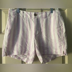 Everyday linen shorts x size 4 with pink stripe